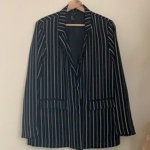 Black and White strip blazer